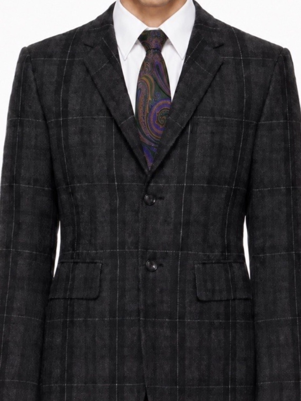 Etro Tie Multi Print 100% Silk Authentic Men's
